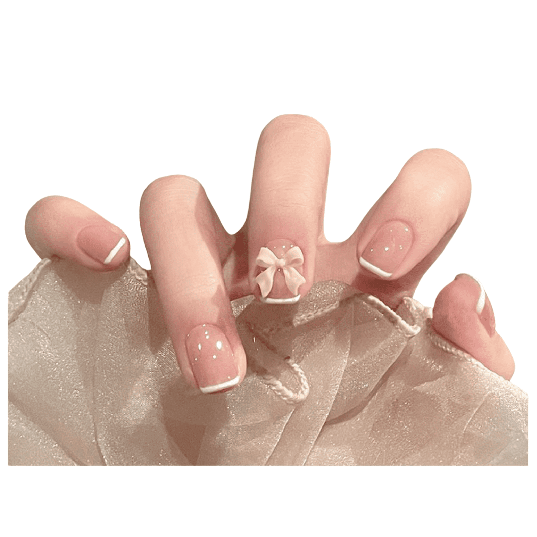 French Style Nude Bowknot (Press-on Nail).
